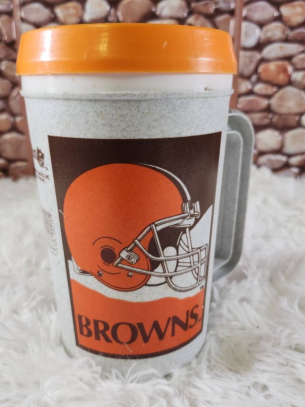 Cleveland Browns NFL FOOTBALL SUPER THERMO VINTAGE 1995 Plastic Lidded Cup Mug #